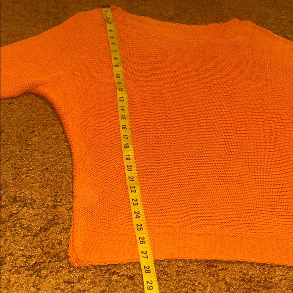 Vibrant Orange Women's Crew Neck Sweater - Picture 2 of 7